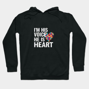 Autism, I'm his voice he is my heart Hoodie